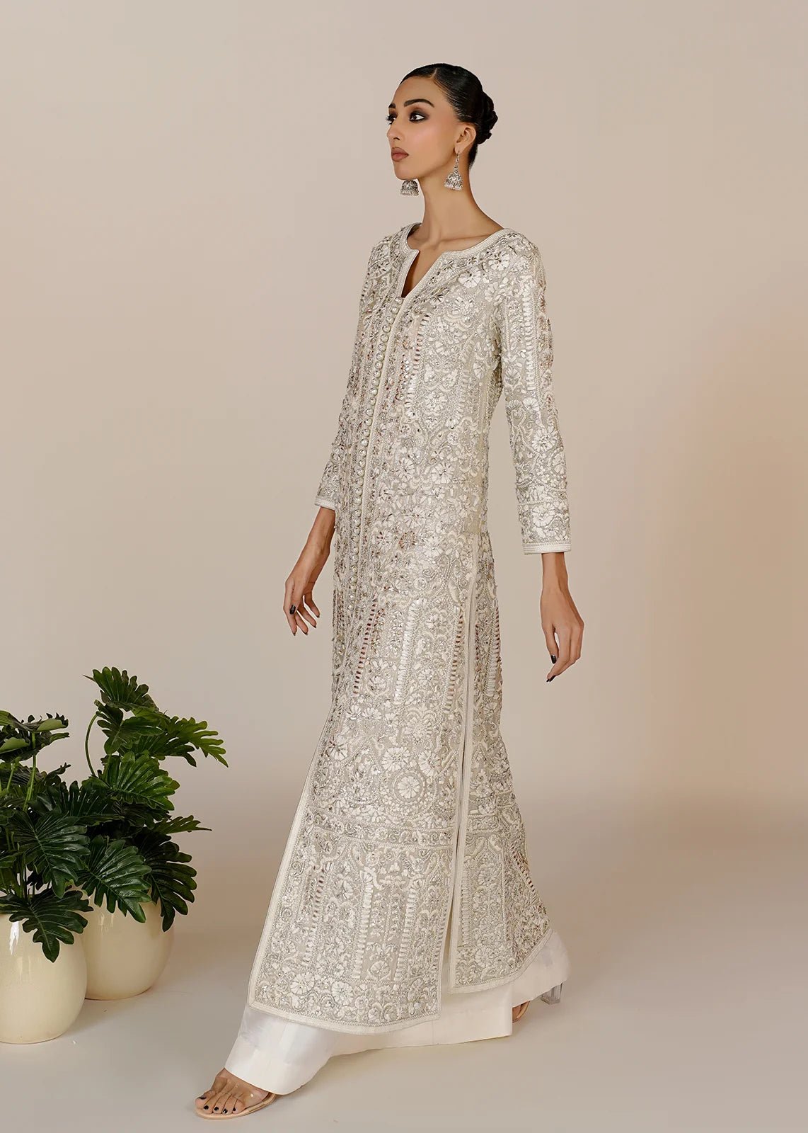 Aztec Silver Coat - Rizwan Beyg Design