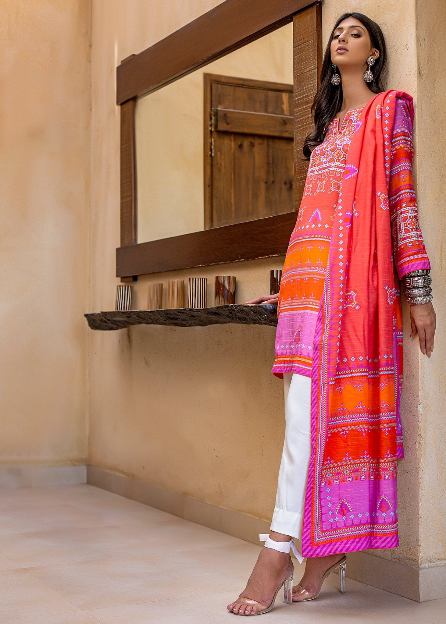 Baluchi Print Red - Rizwan Beyg Design