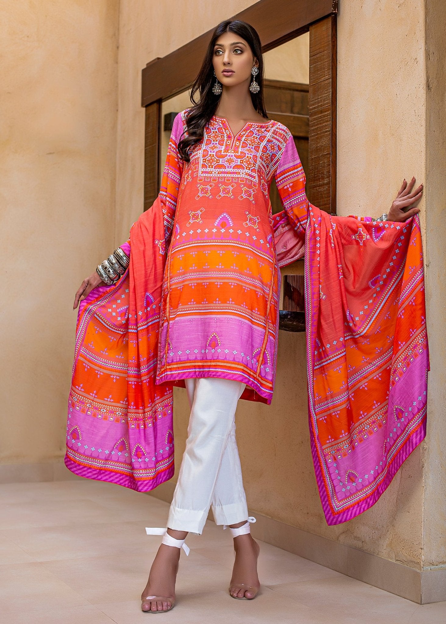 Baluchi Print Red - Rizwan Beyg Design