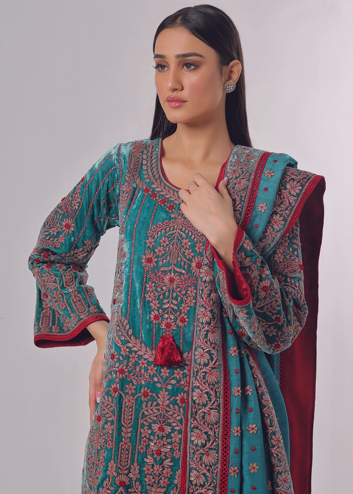 Baroque Ferozi Shirt - Rizwan Beyg Design