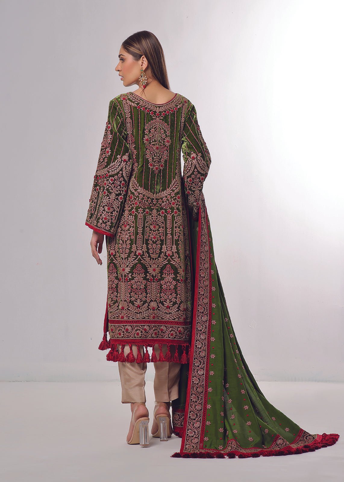 Baroque Green Shirt - Rizwan Beyg Design