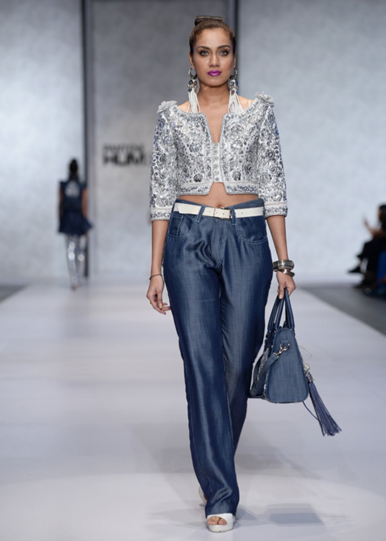 Closed Bolero Style Top with Long Pants - Rizwan Beyg Design