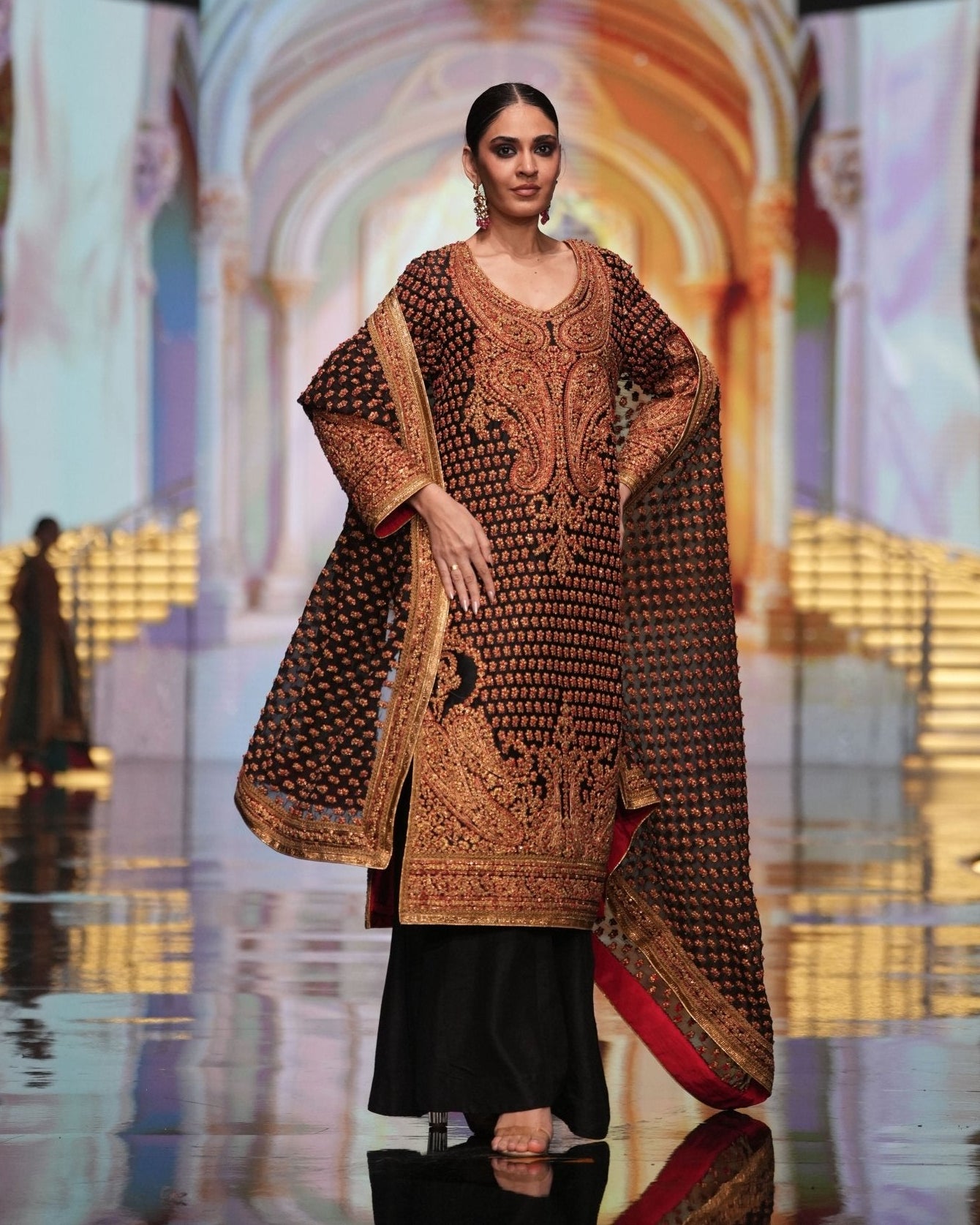 Marori Bridal Black Shirt & Dupatta - Rizwan Beyg Design