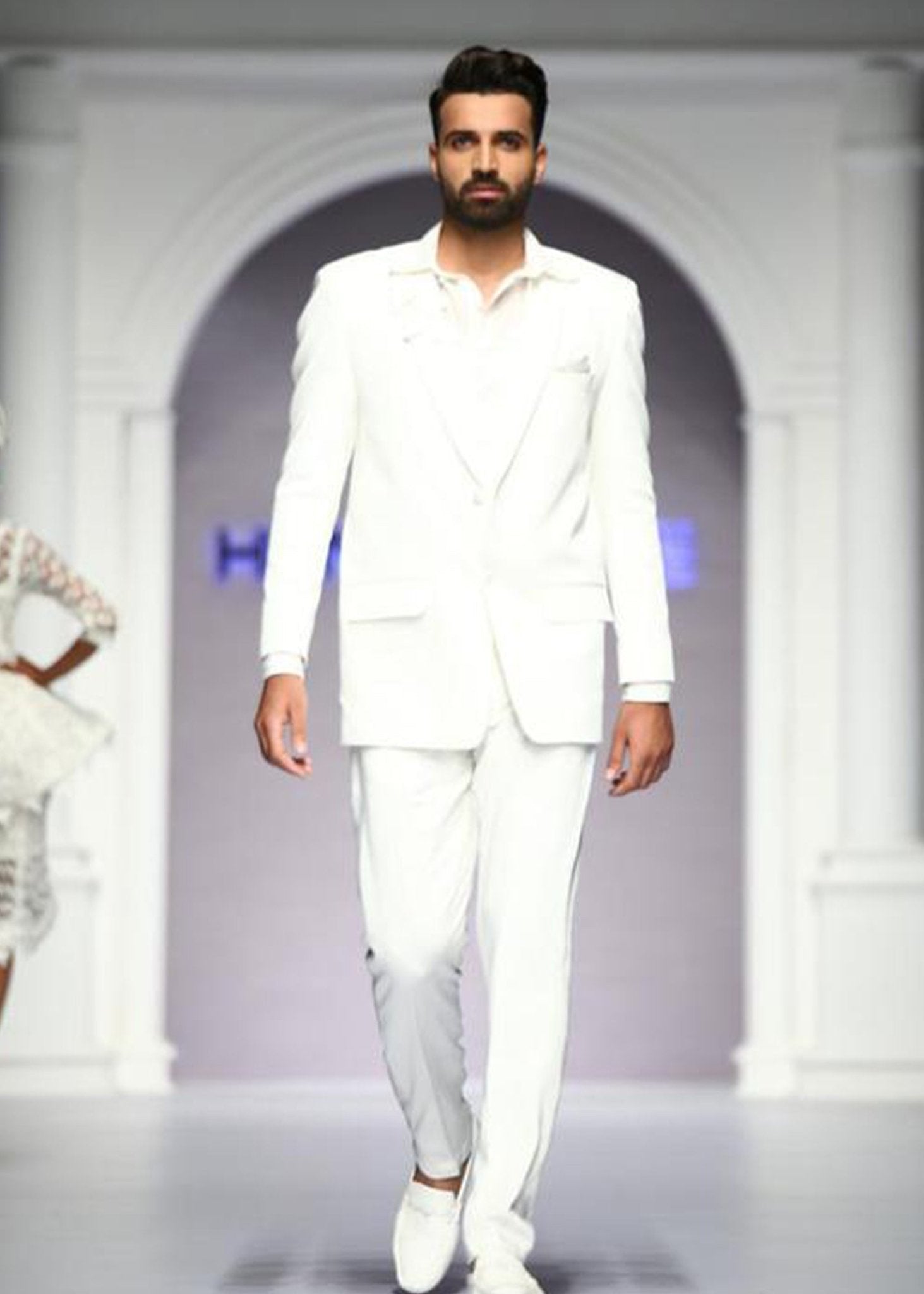 Men's Tailored Jacket with Lace - Rizwan Beyg Design