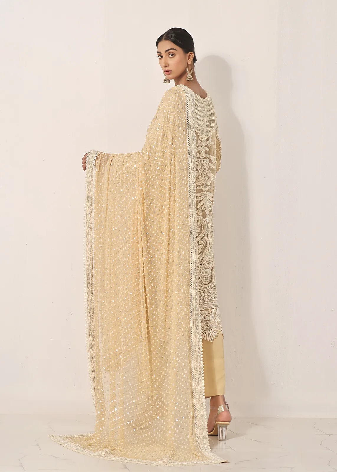 Mephisto Yellow Pearl Kurta &Dupatta - Rizwan Beyg Design