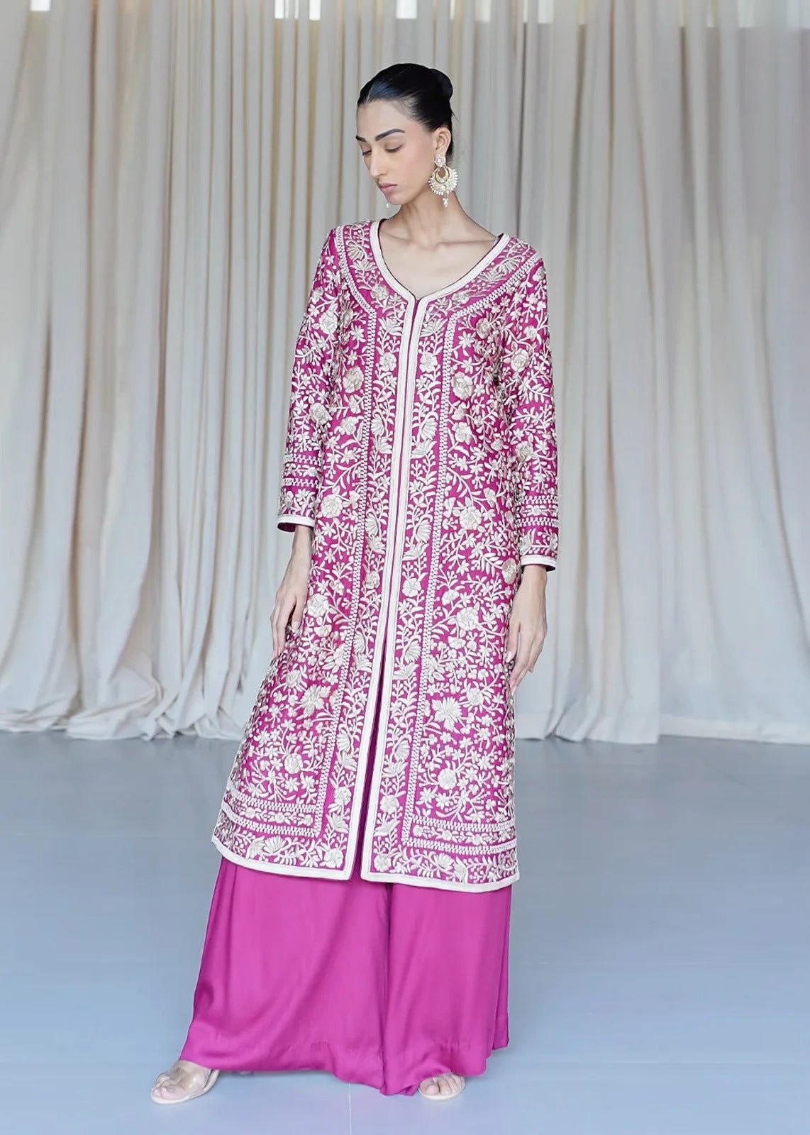 Parsi Purple Gara Coat - Rizwan Beyg Design