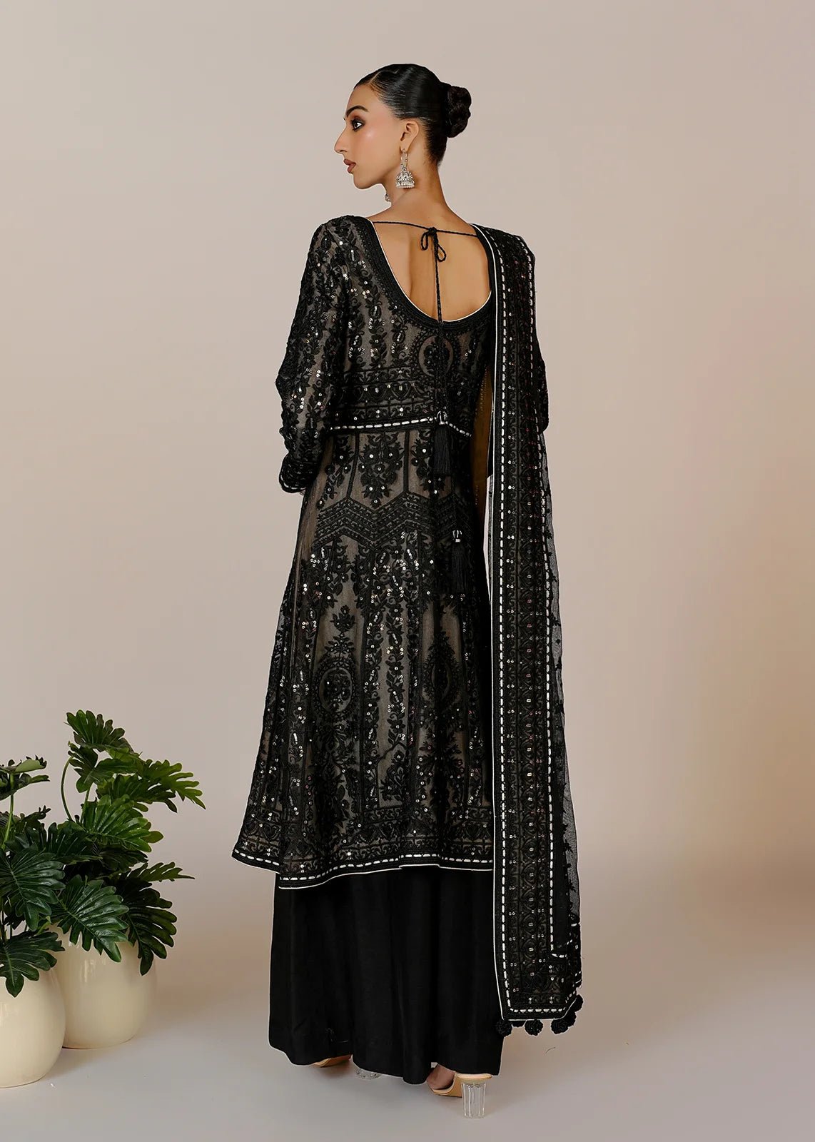 Saleena Black Pishwas - Rizwan Beyg Design