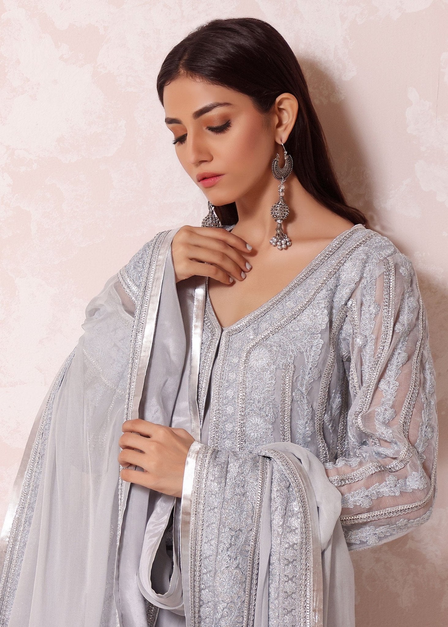 Serhan Pale Blue Coat - Rizwan Beyg Design