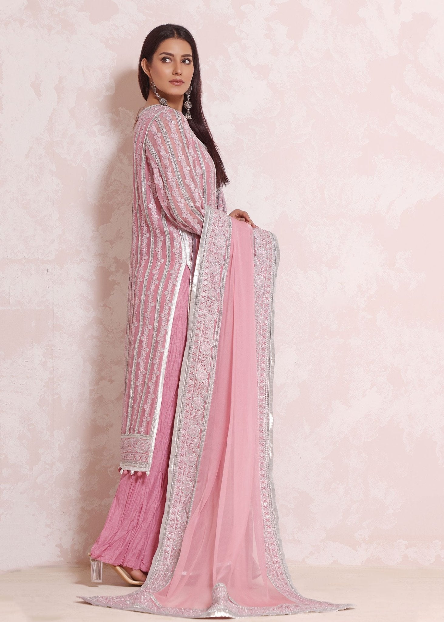 Serhan pink Coat - Rizwan Beyg Design