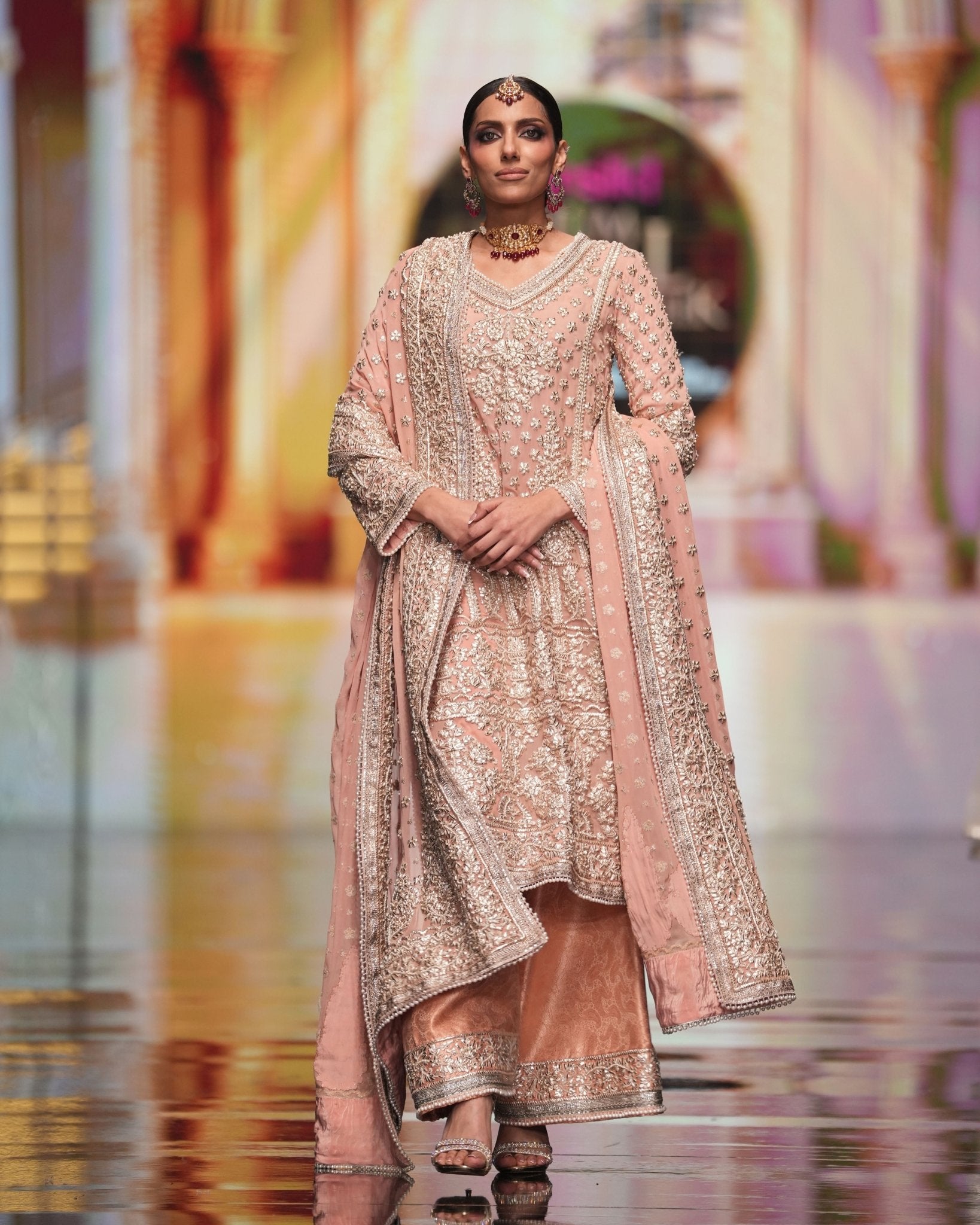 Talia Bridal Silver Pink - Rizwan Beyg Design