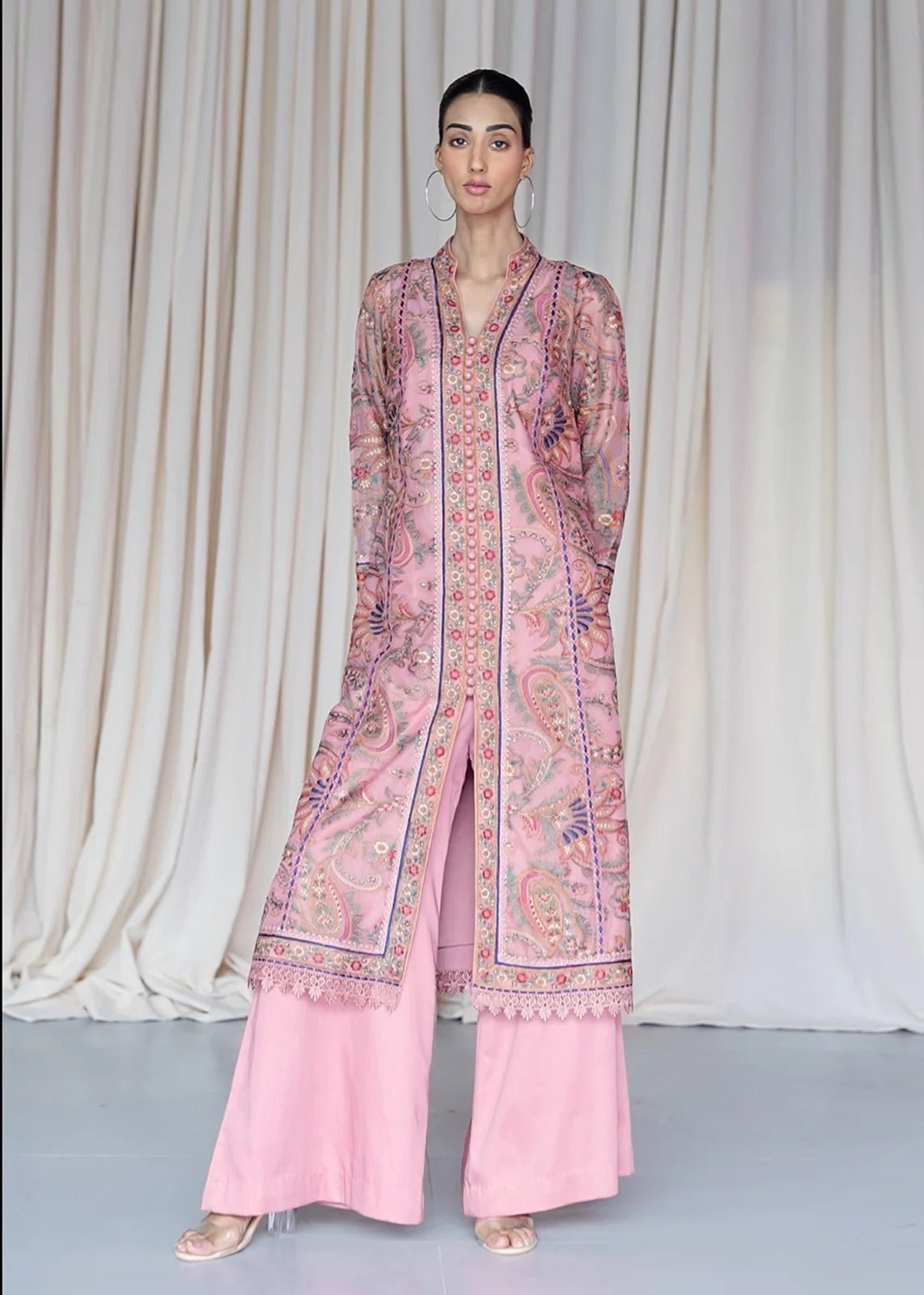 Tamaya Pink Coat - Rizwan Beyg Design