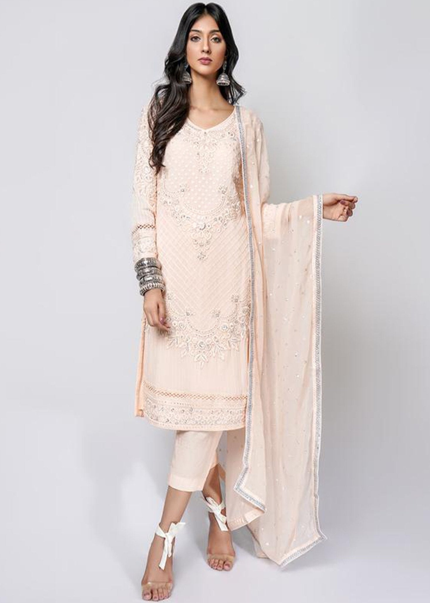 Vandela Chikan Pink Shirt - Rizwan Beyg Design