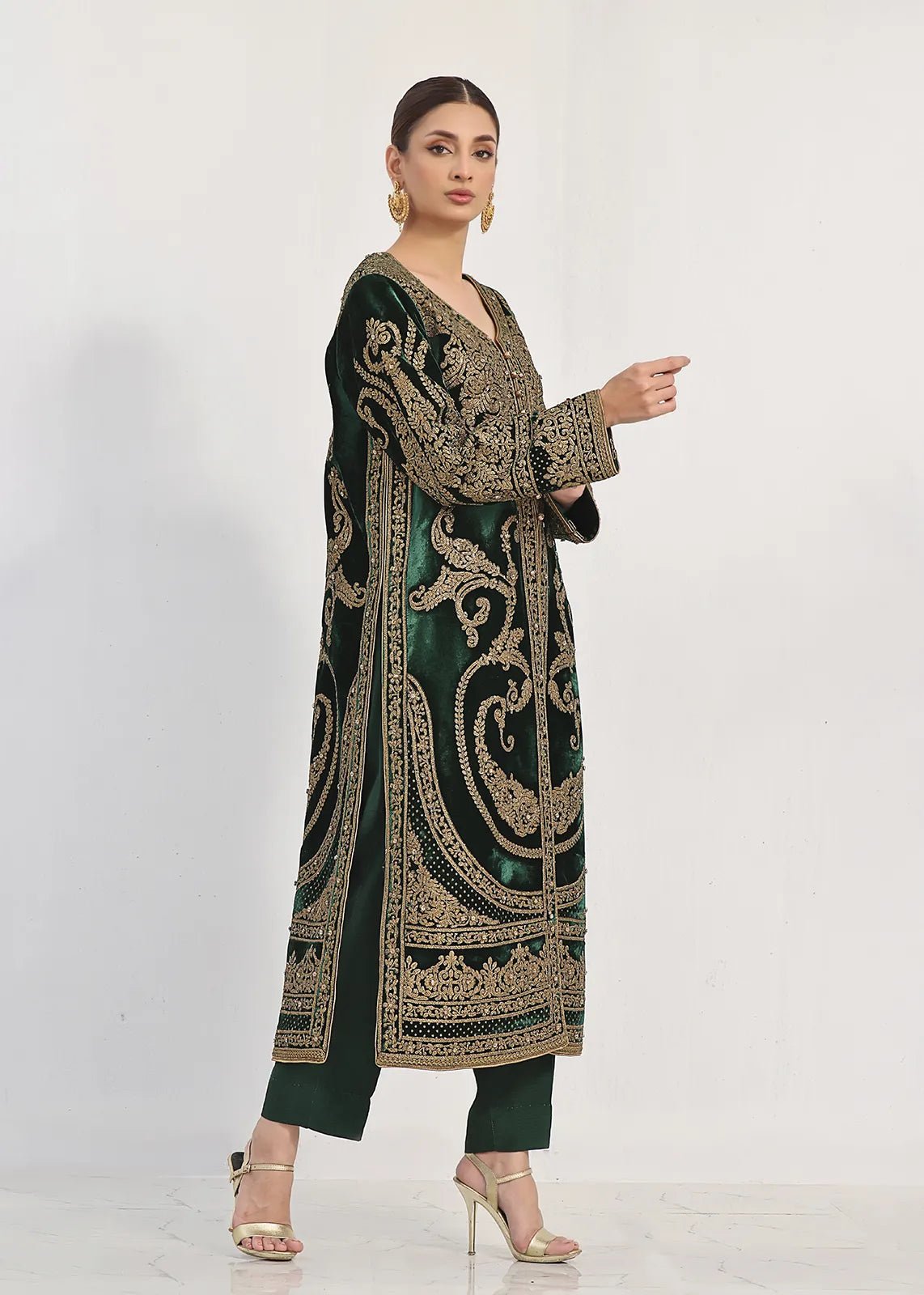 Veroz Green Coat - Rizwan Beyg Design