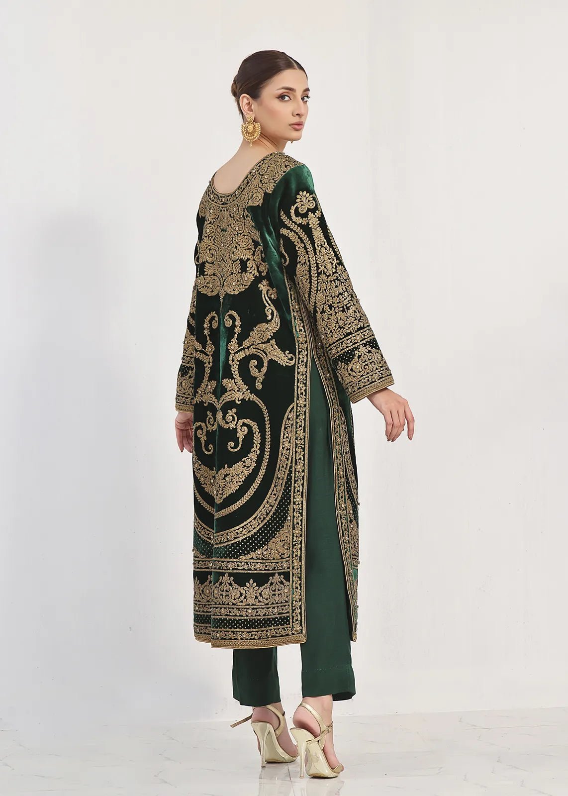 Veroz Green Coat - Rizwan Beyg Design