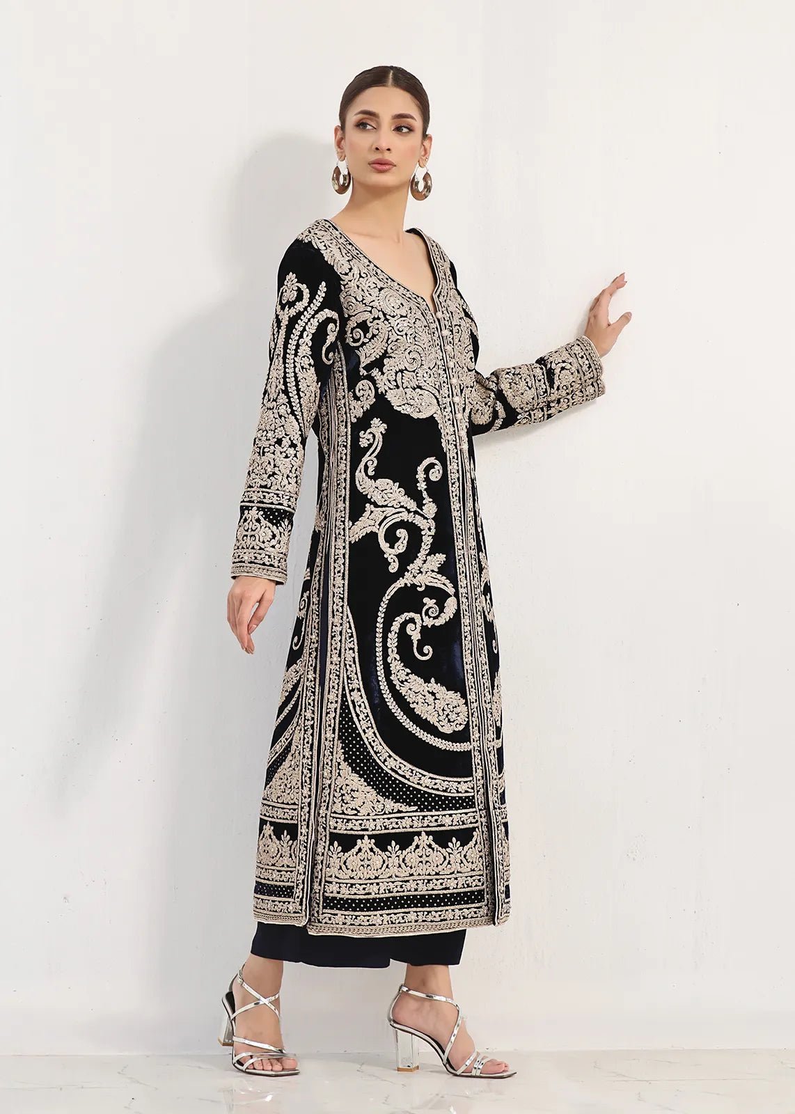 Veroz Purple Coat - Rizwan Beyg Design