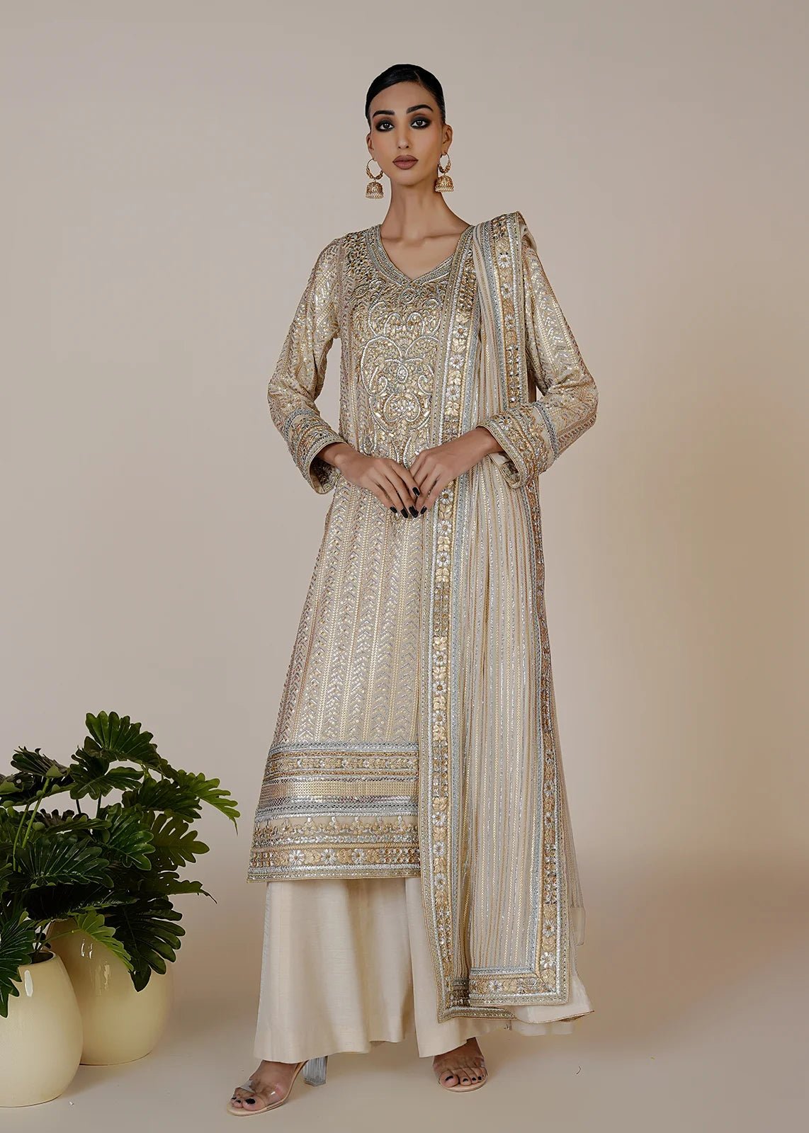 Alana Gold & Silver Ganga Jamni - Rizwan Beyg Design