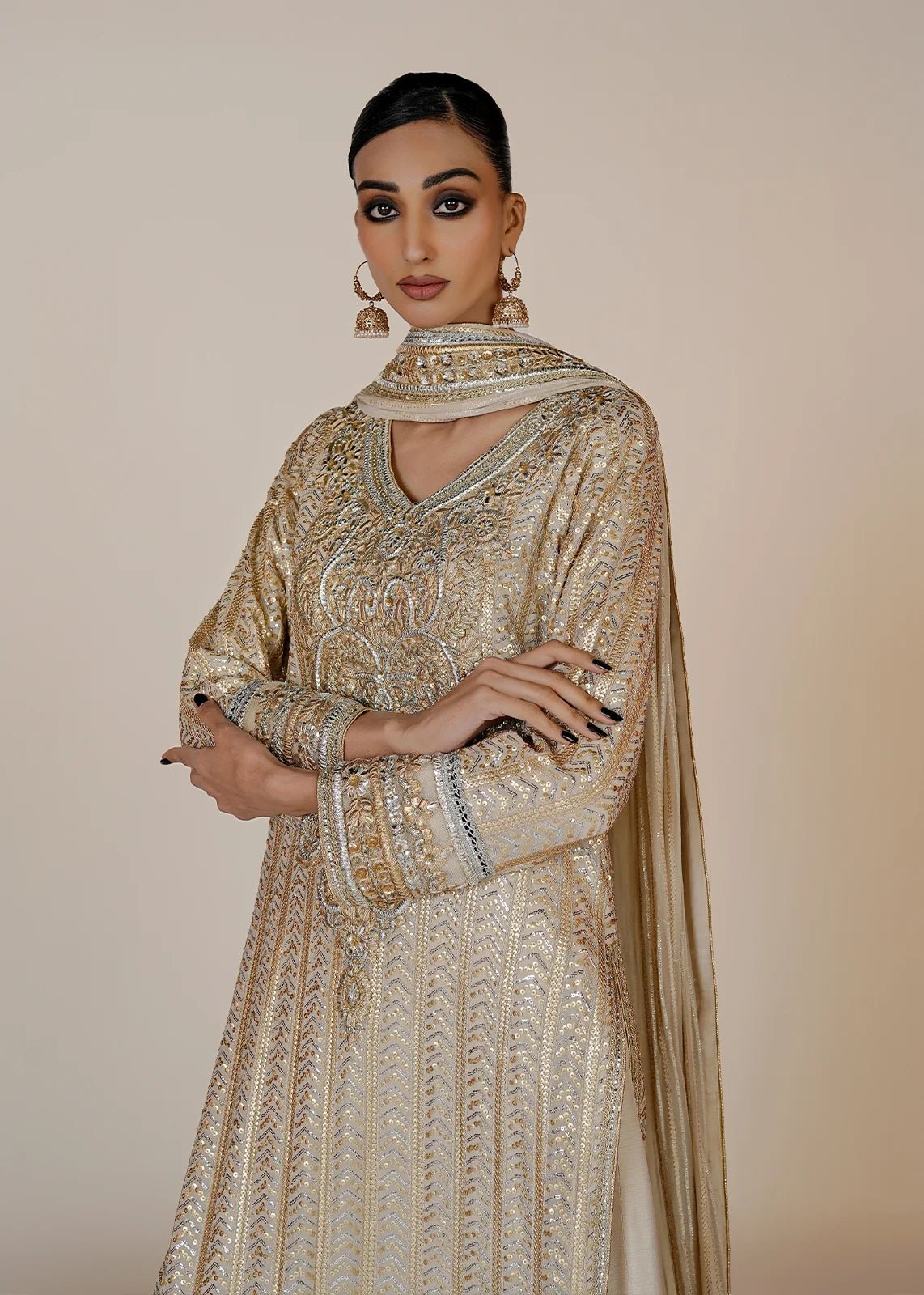 Alana Gold & Silver Ganga Jamni - Rizwan Beyg Design