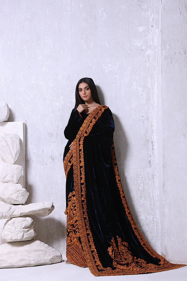 Amalia Blue Shawl - Rizwan Beyg Design