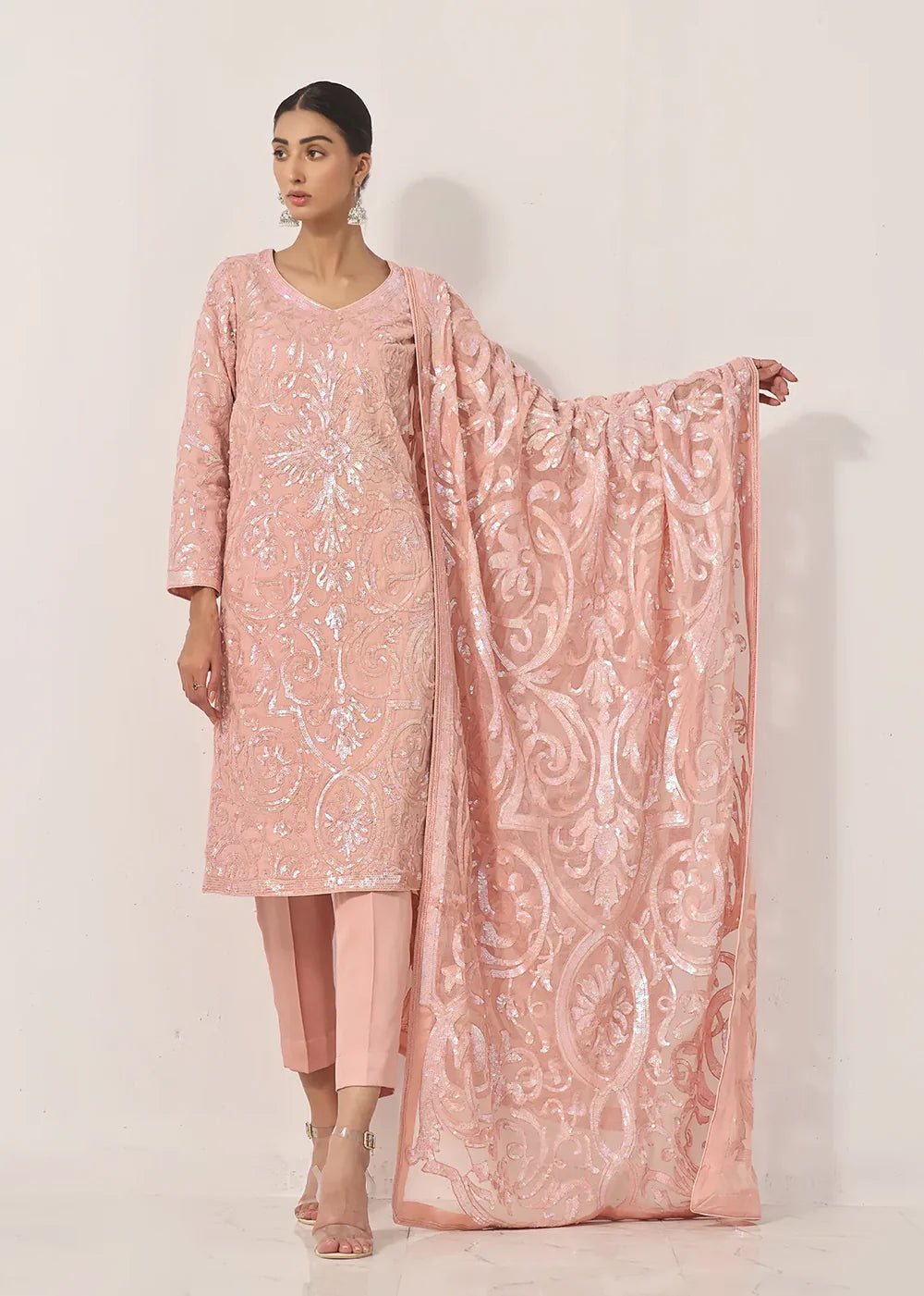 Arab Sequins Pink - Rizwan Beyg Design