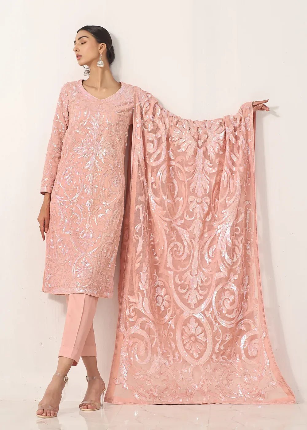 Arab Sequins Pink - Rizwan Beyg Design