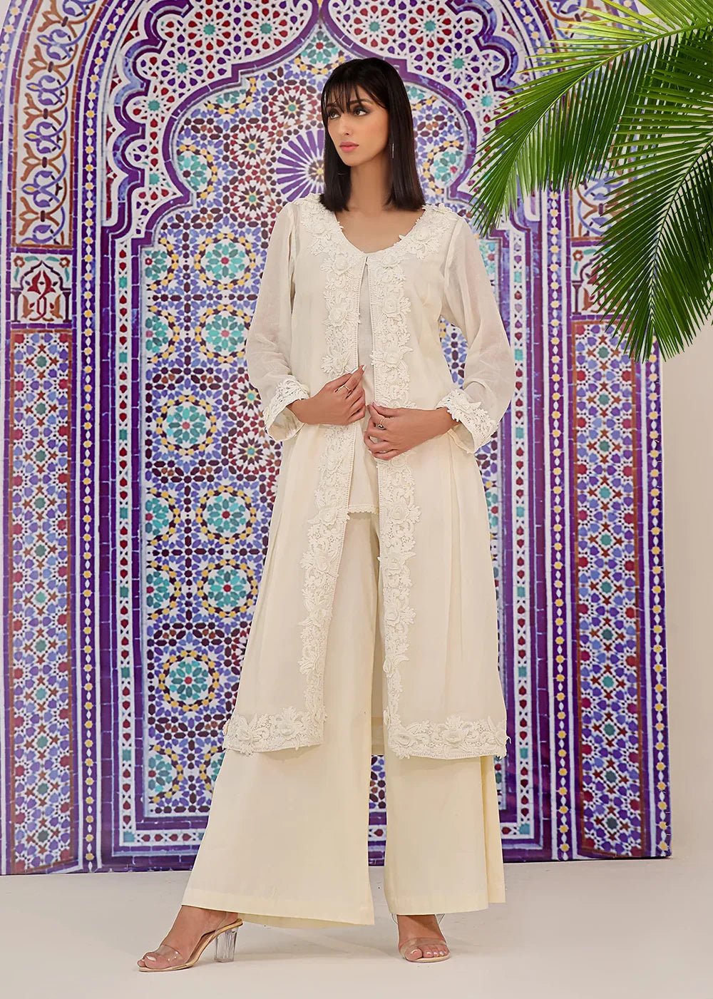 Aura Front Open Coat - Rizwan Beyg Design