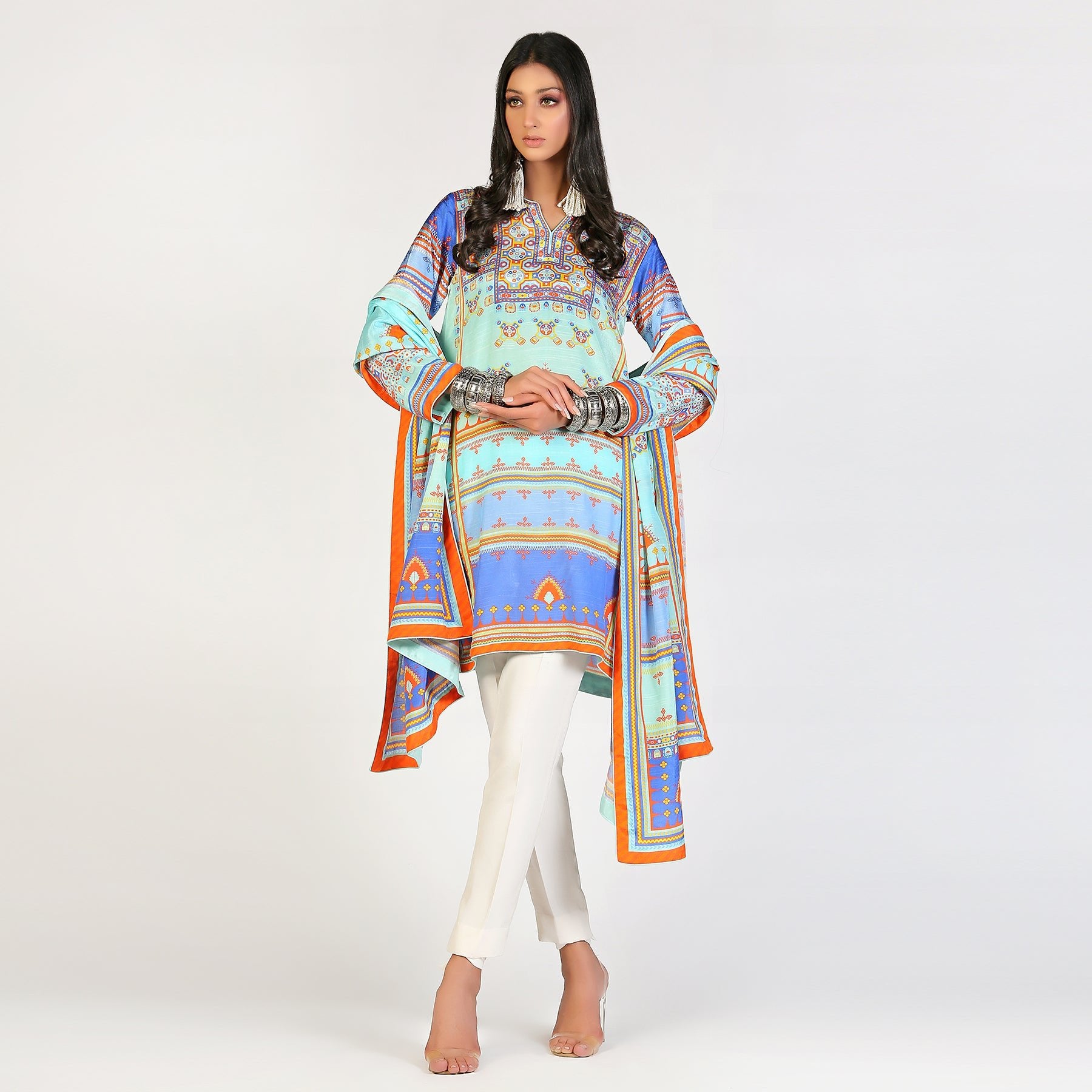 Baluchi Print Sky Blue - Rizwan Beyg Design