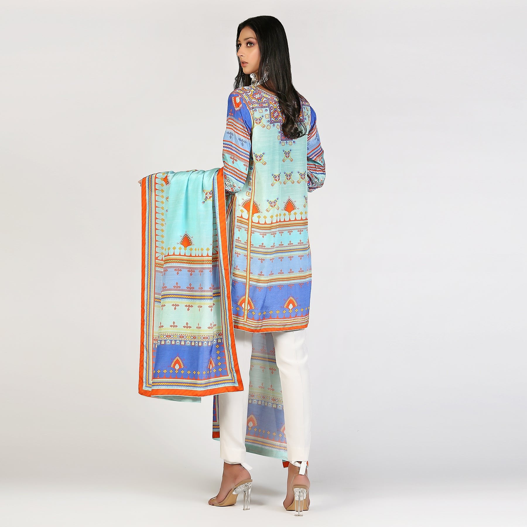 Baluchi Print Sky Blue - Rizwan Beyg Design