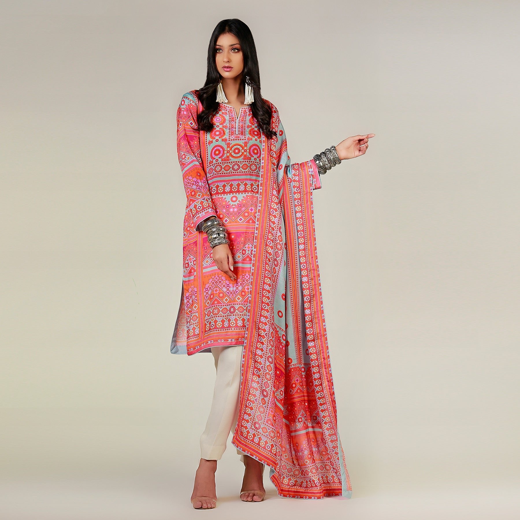 Baluchi Sheesha Light Blue Kurta - Rizwan Beyg Design