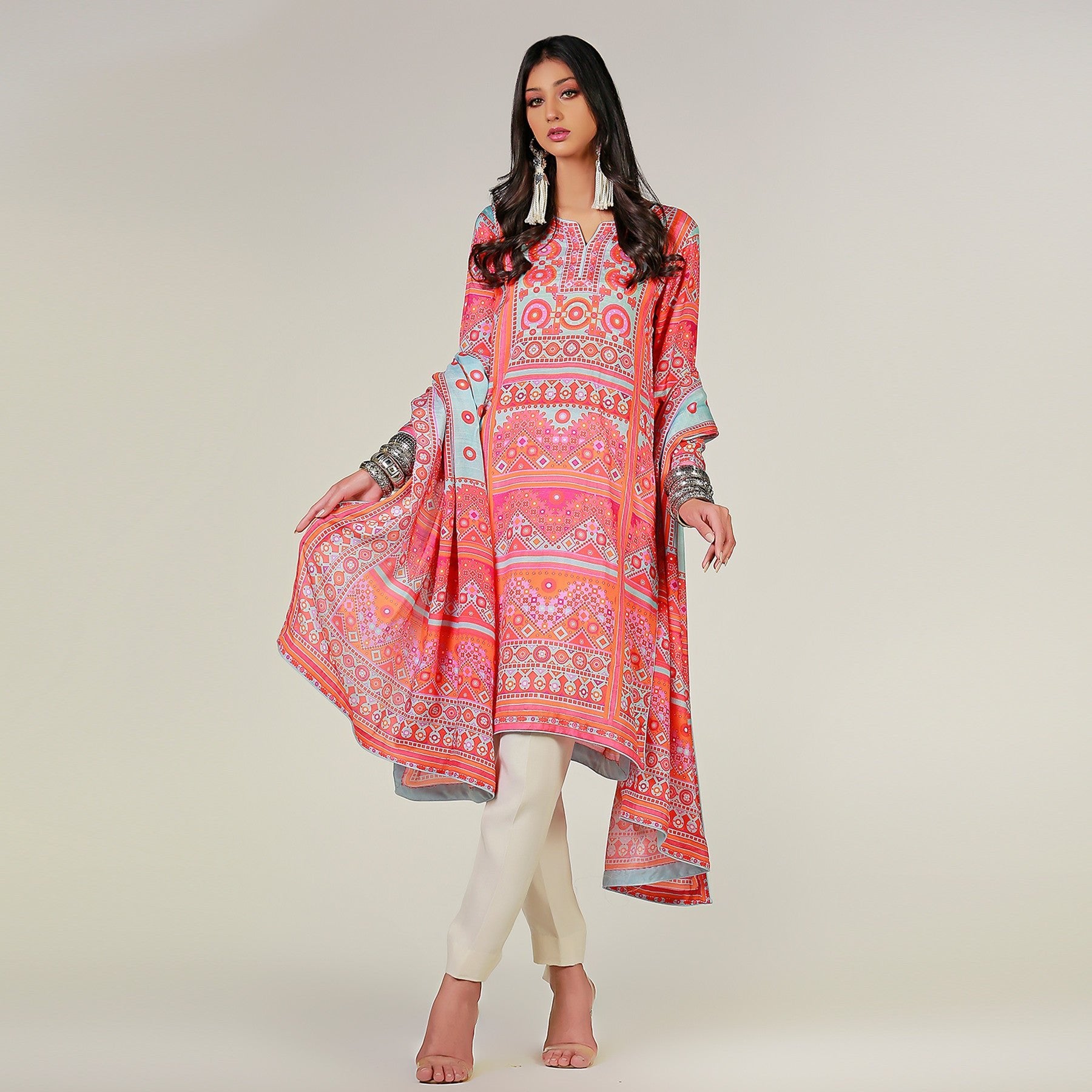 Baluchi Sheesha Light Blue Kurta - Rizwan Beyg Design