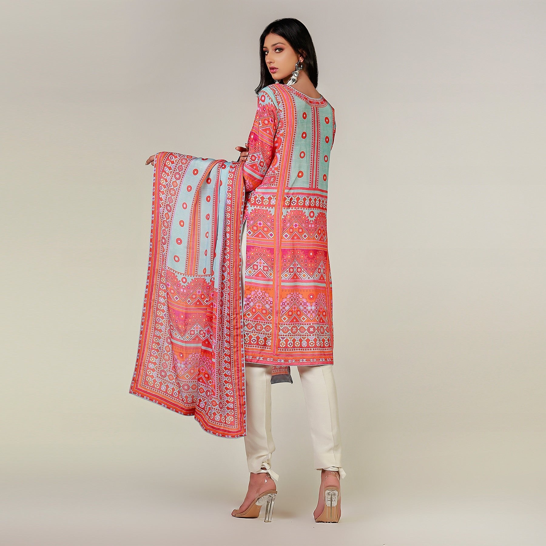 Baluchi Sheesha Light Blue Kurta - Rizwan Beyg Design