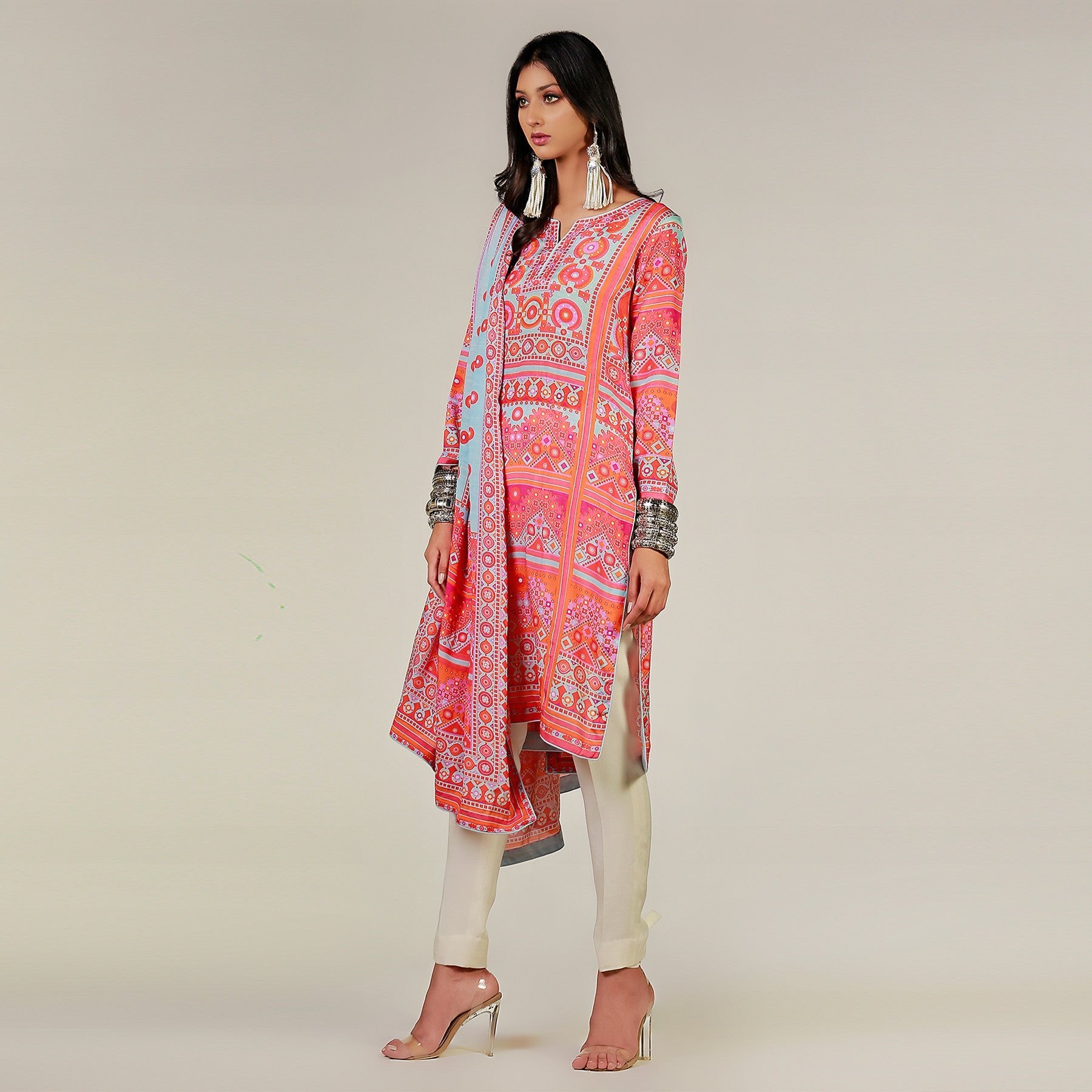 Baluchi Sheesha Light Blue Kurta - Rizwan Beyg Design