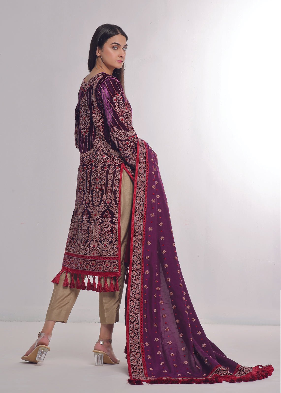 Baroque Purple Shirt - Rizwan Beyg Design