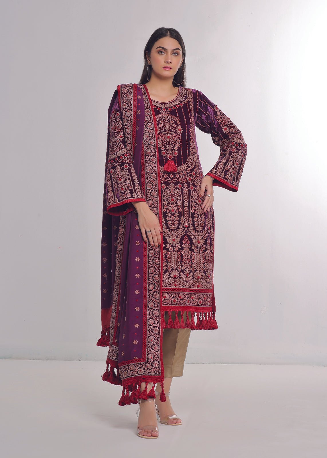 Baroque Purple Shirt - Rizwan Beyg Design