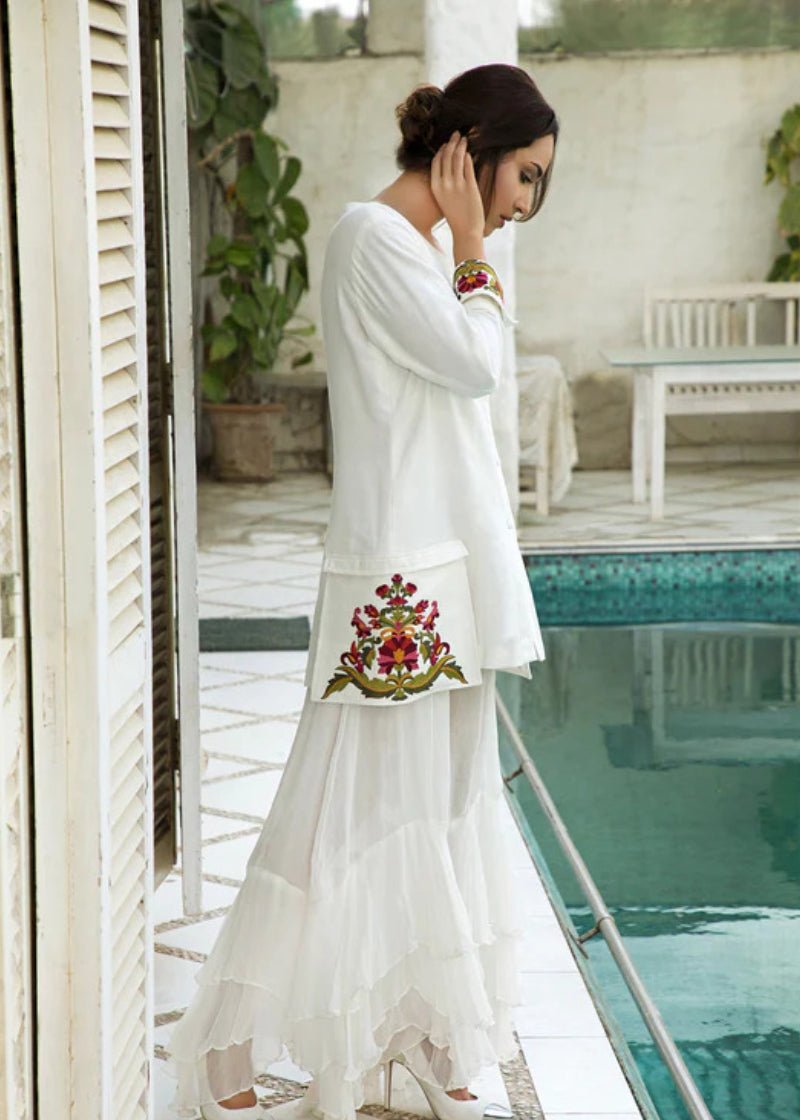 Casual Jacket with Embroidered Pockets and Sleeves - Rizwan Beyg Design