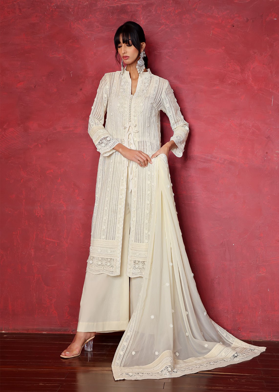 Daffodil Front Open Coat - Rizwan Beyg Design