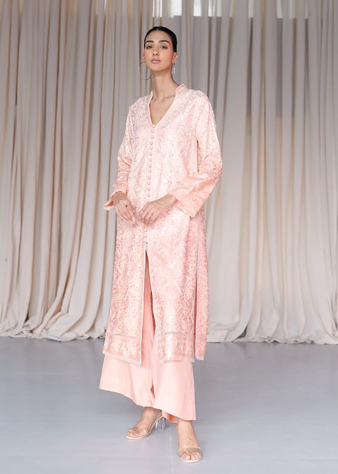 Dimah Pink Coat - Rizwan Beyg Design