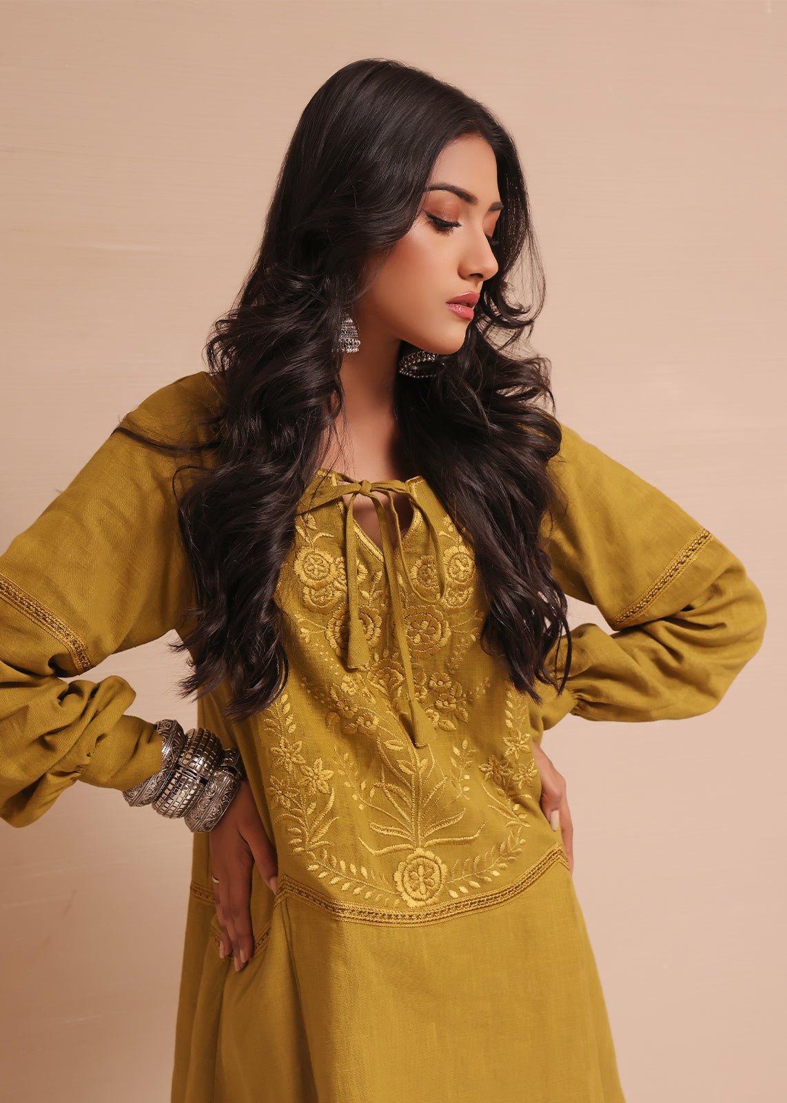 Donya Olive Green - Rizwan Beyg Design