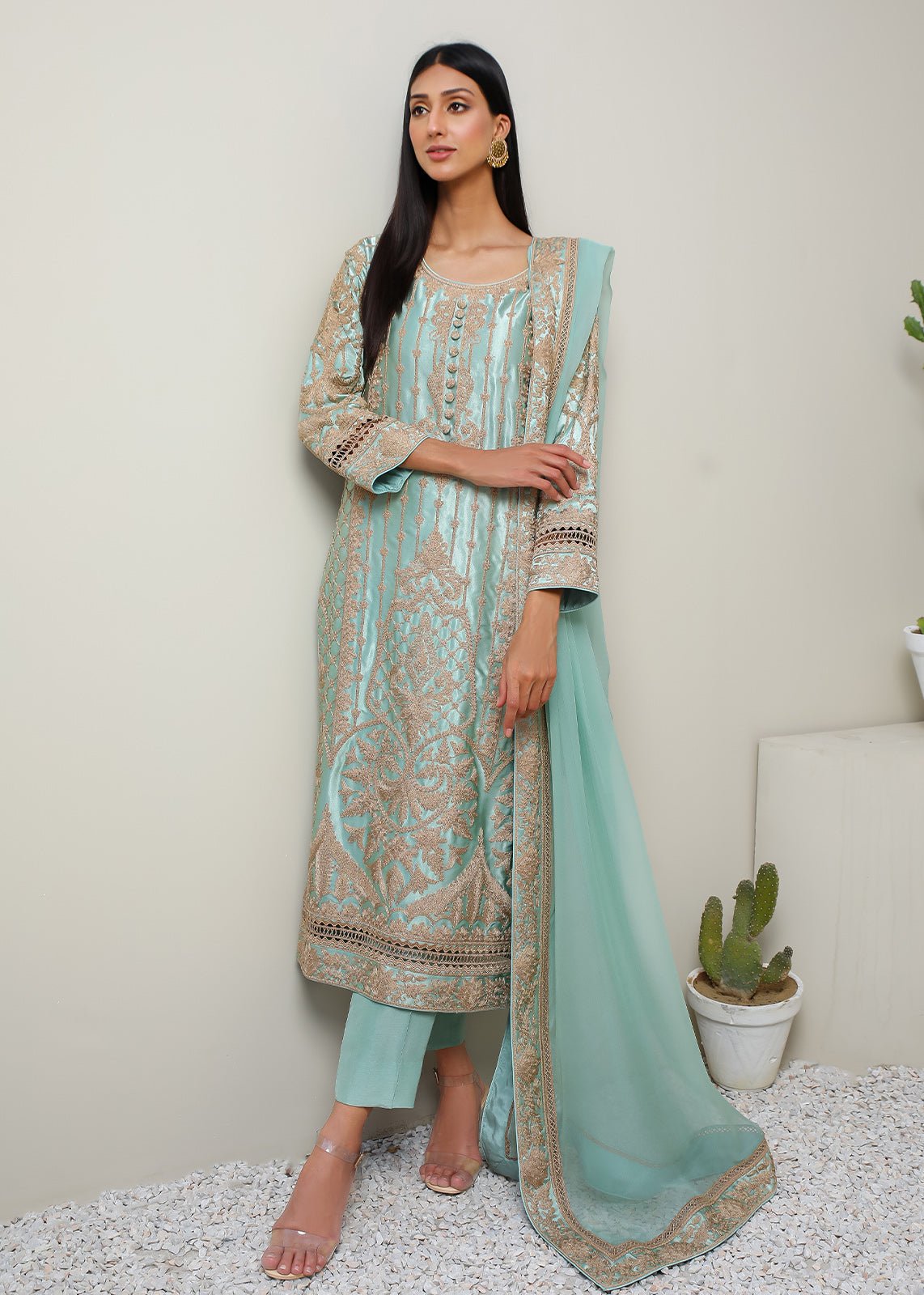 Espania Sea Green - Rizwan Beyg Design