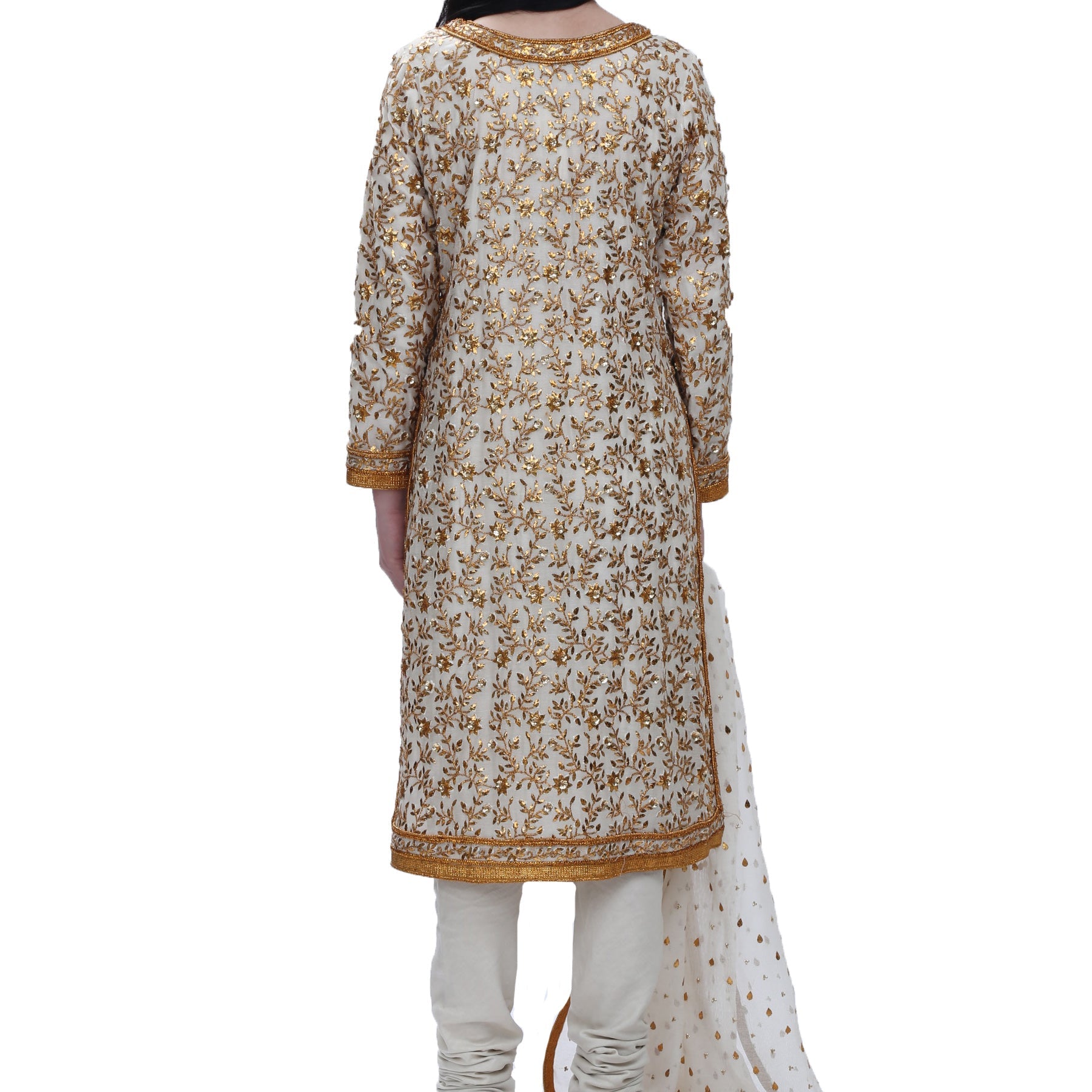 Gold Indian Gota and Sequins Kurta & Dupatta - Rizwan Beyg Design