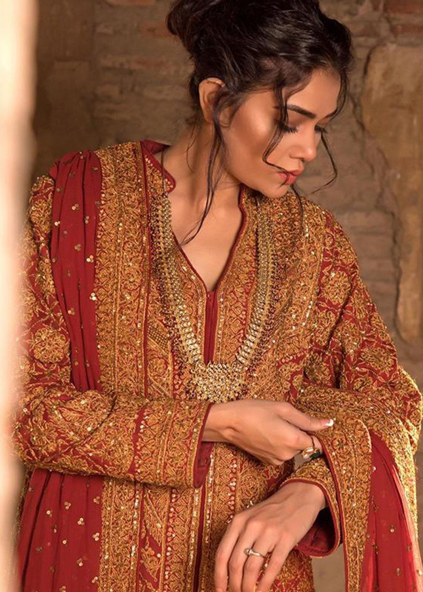 Gold Marori Coat - Rizwan Beyg Design