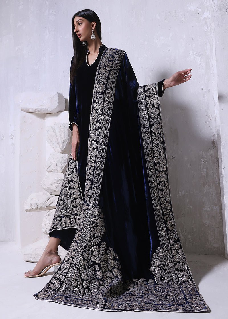 Gulbaagh Blue Shawl - Rizwan Beyg Design