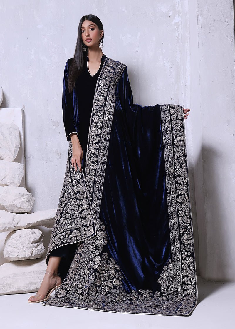 Gulbaagh Blue Shawl - Rizwan Beyg Design