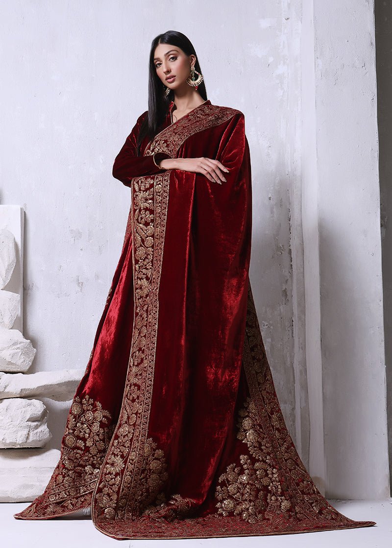 Gulbaagh Maroon Shawl - Rizwan Beyg Design