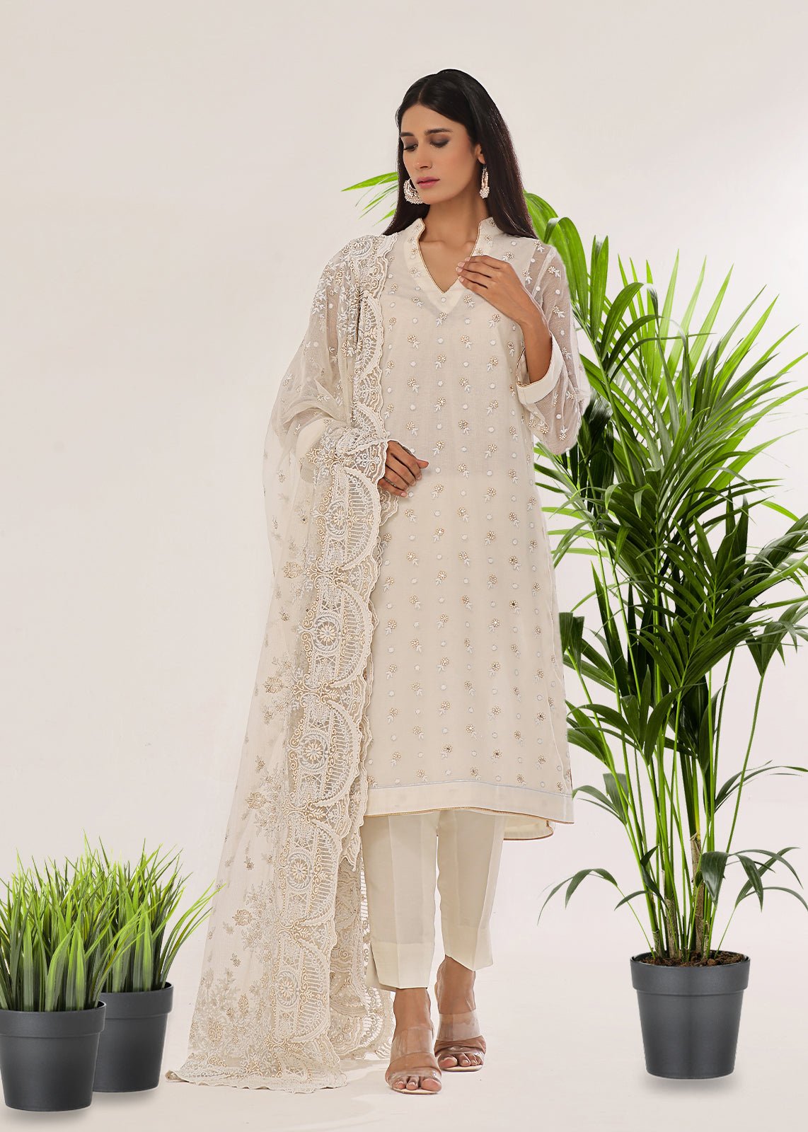 Gulnoor Shirt & Shawl - Rizwan Beyg Design