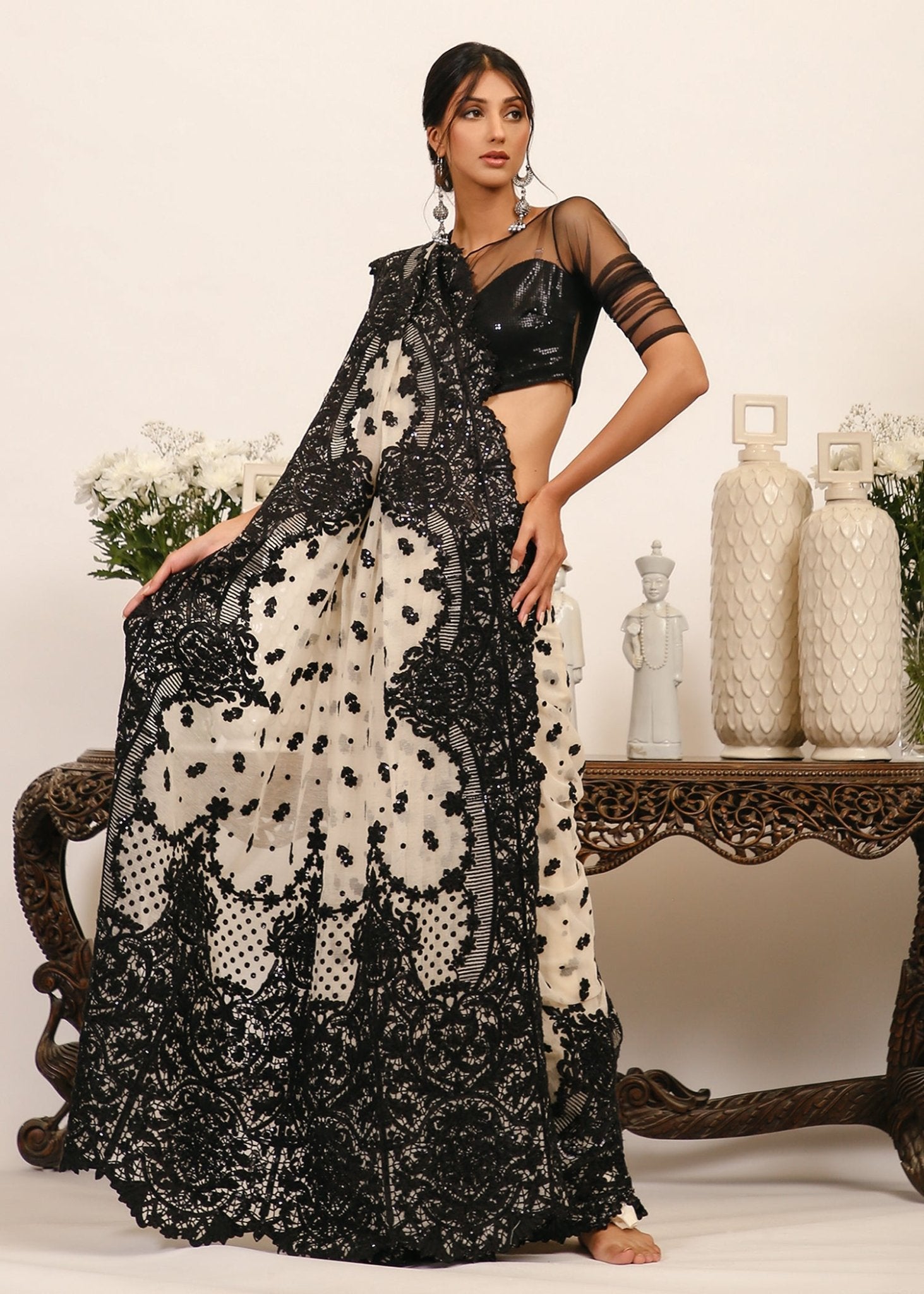 Ilyana Black Saree - Rizwan Beyg Design