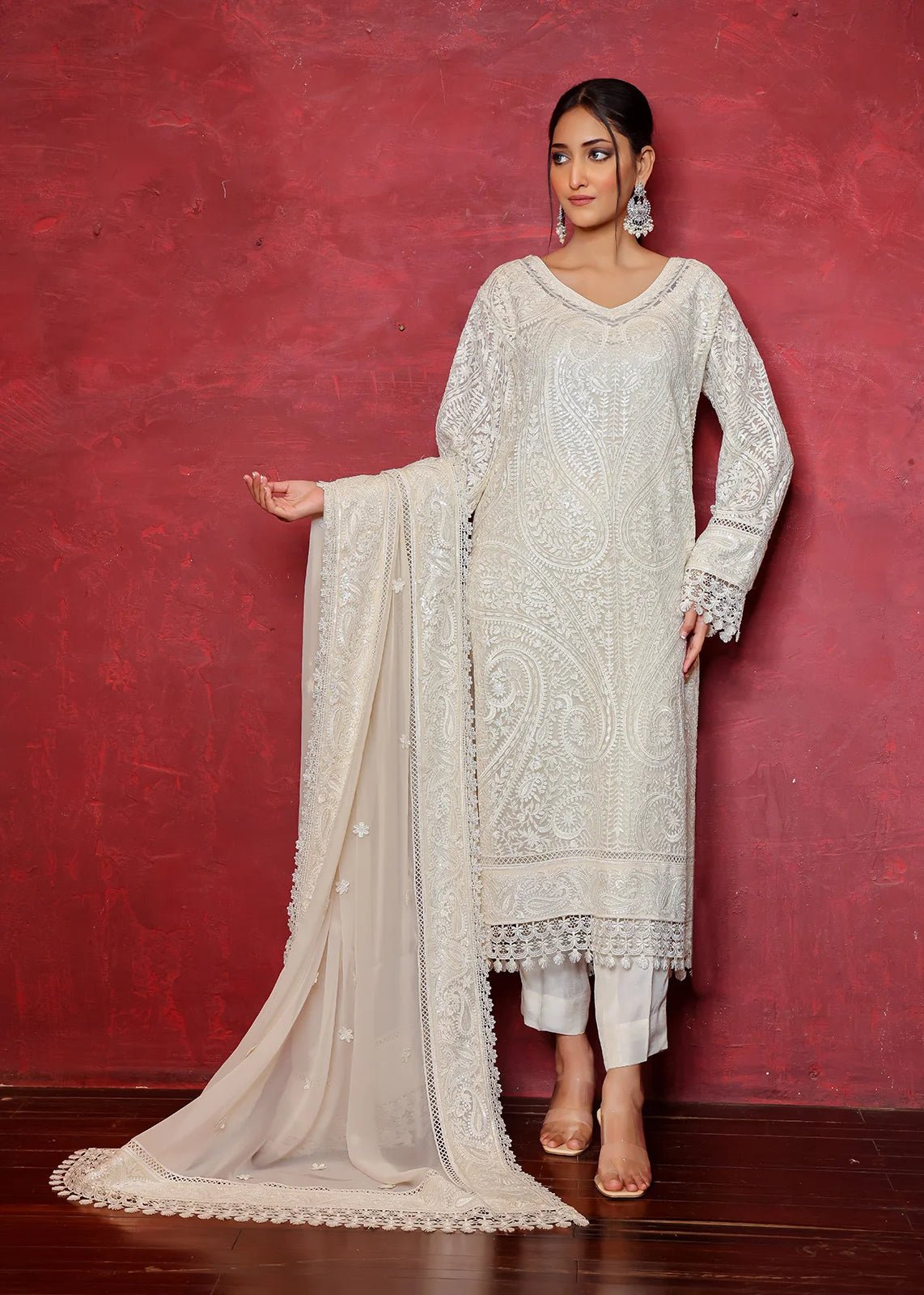 Indian Paisley Offwhite - Rizwan Beyg Design