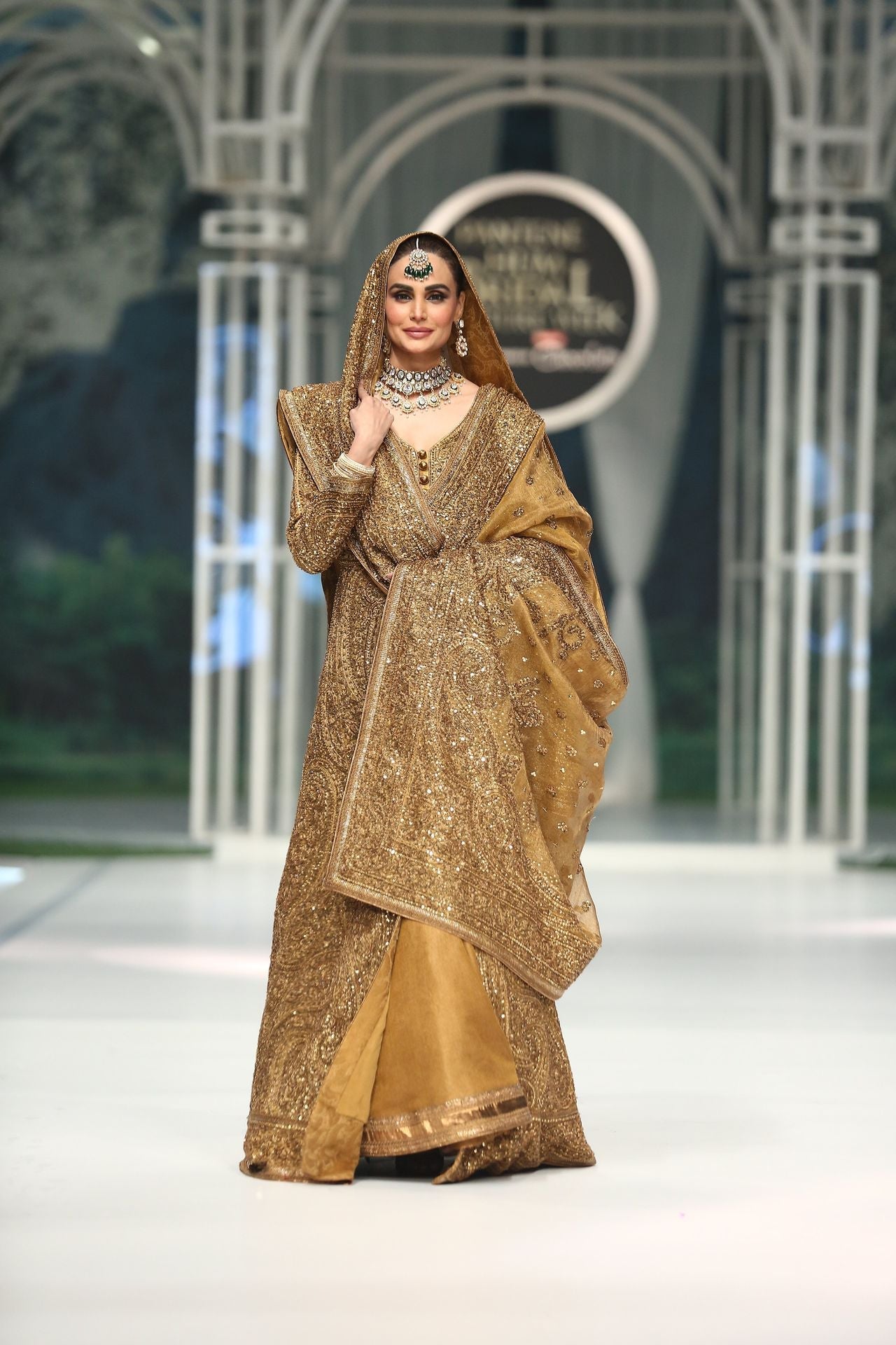 Indian Paisley Pishwas Gold - Rizwan Beyg Design