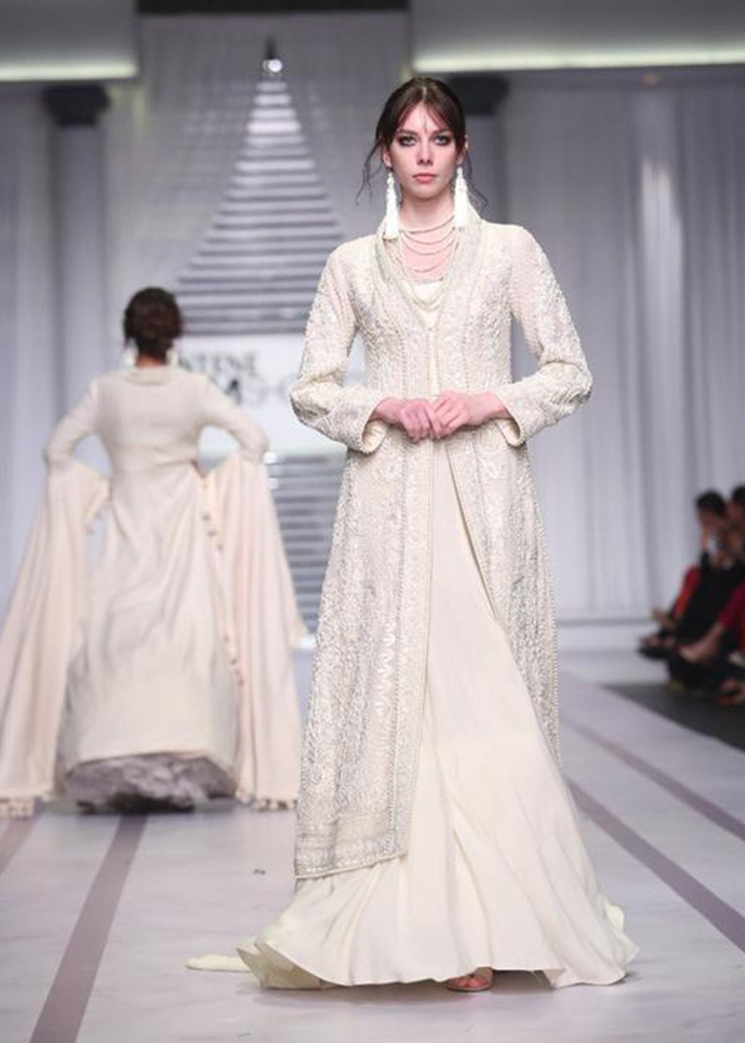 Long Sleeved Coat with Skirts - Rizwan Beyg Design