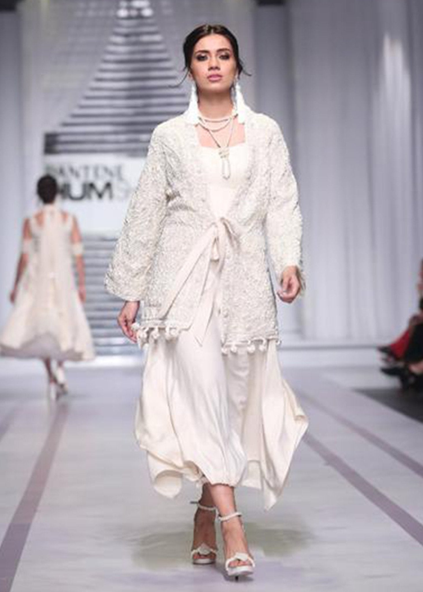 LOOSE EMBROIDERED JACKET WITH HAREM PANTS - Rizwan Beyg Design