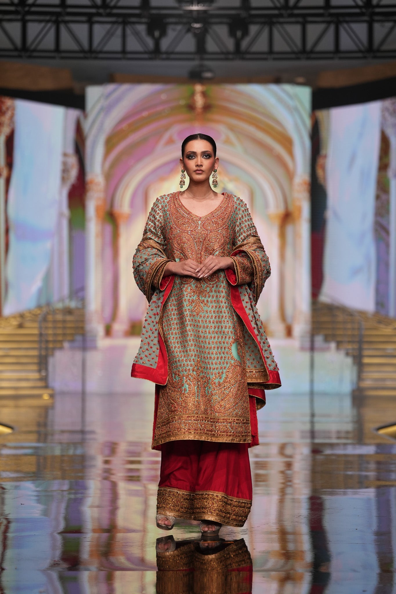 Marori Bridal Aqua Shirt & Dupatta - Rizwan Beyg Design